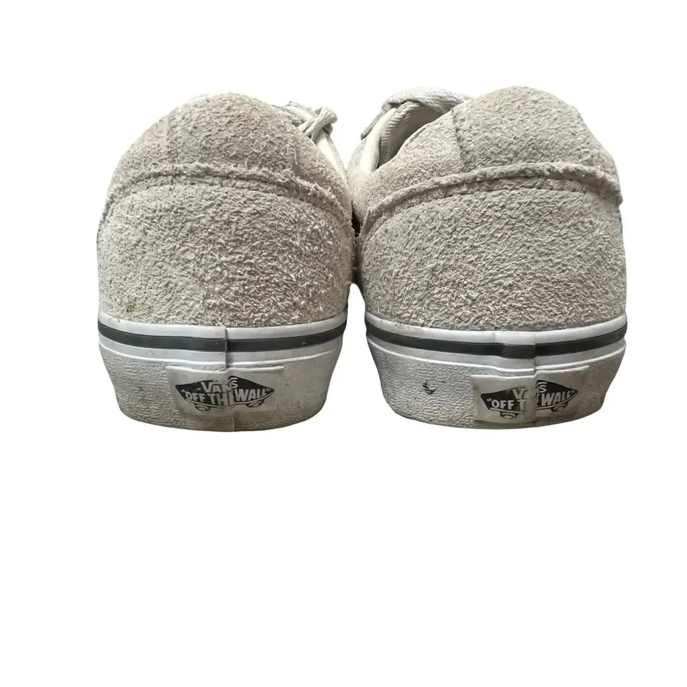 VANS Women 8.5 Sneakers Low Top Cream‎ Suede Leopard Old Skool Lace Up Skate